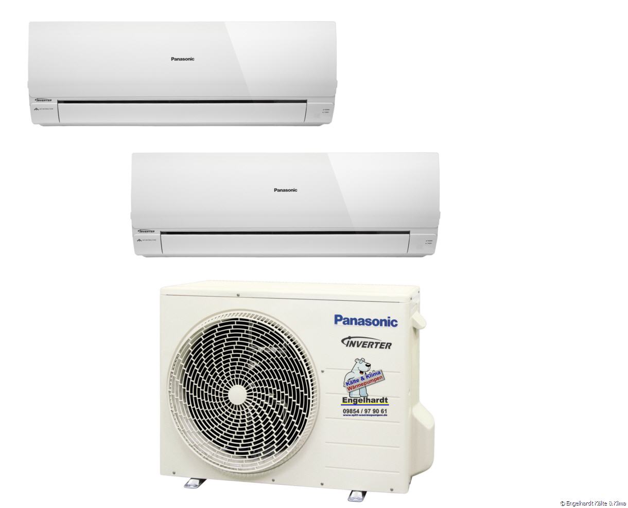 Panasonic RE+ Multi Inverter Klimaanlage mit 2 Innengeräten zum Kühlen und Heizen von